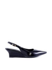Scarpin Slingback com Salto Anabela - Preta SD-12012 - PR