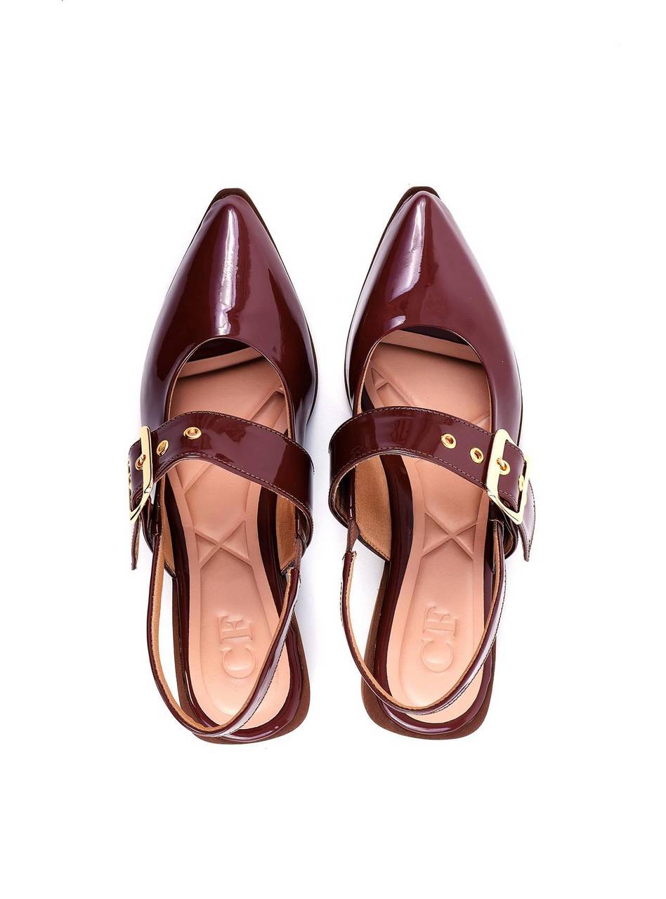 Sapatilha Slingback com Maxi Fivela e Ilhós - Cacau SDI-11728 - CA