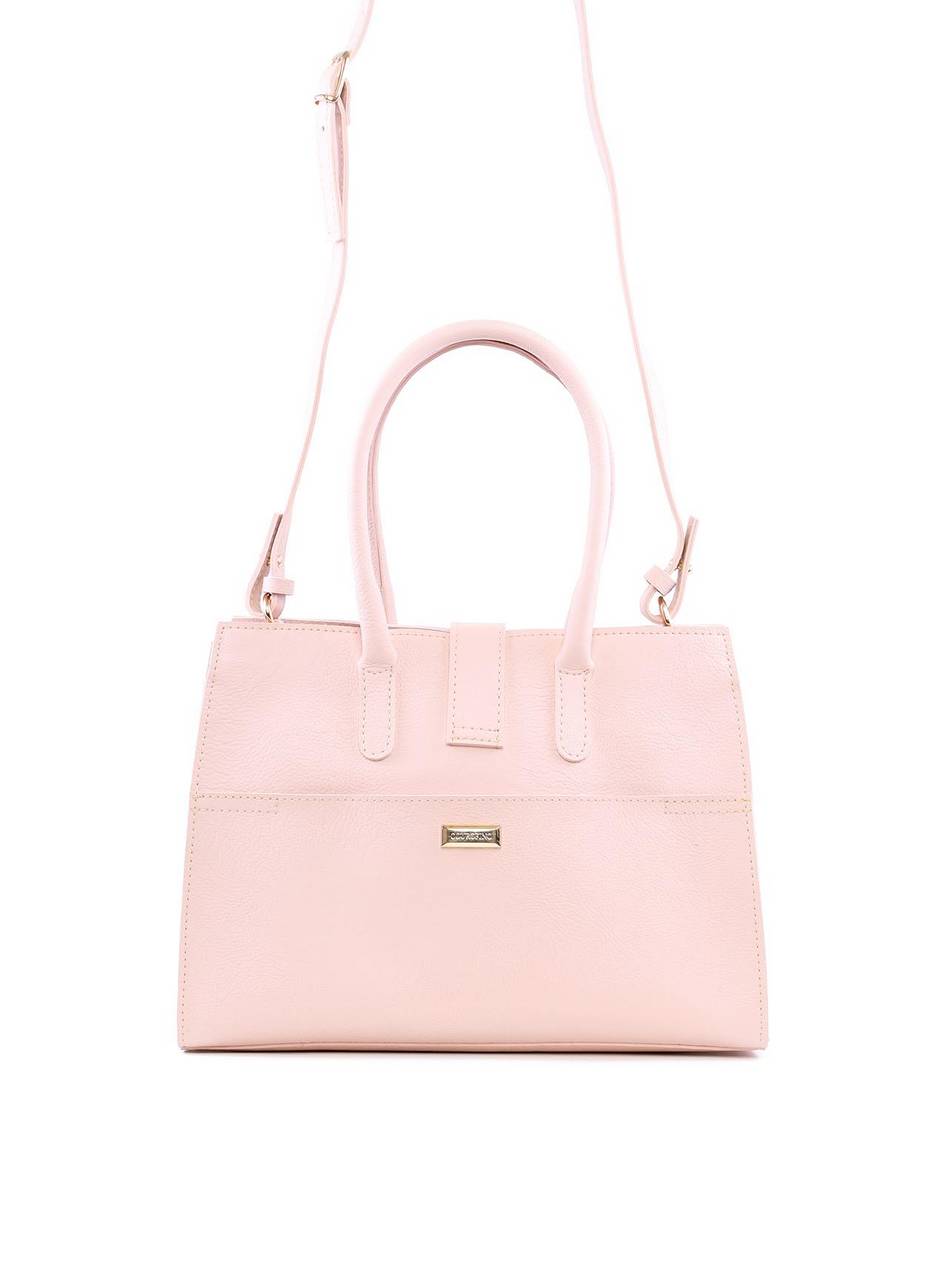 Bolsa Tote com Enfeite Meia Argola - Nude BSI-6227 - NU