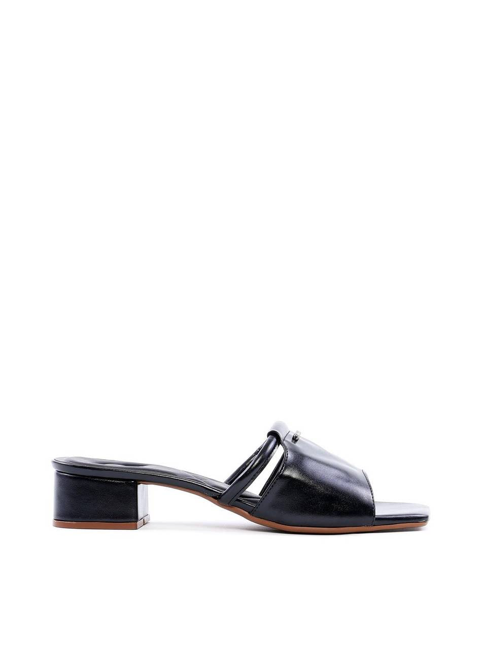 Sandália com Salto Bloco e Tira Larga - Preta SDI-11915 - PR