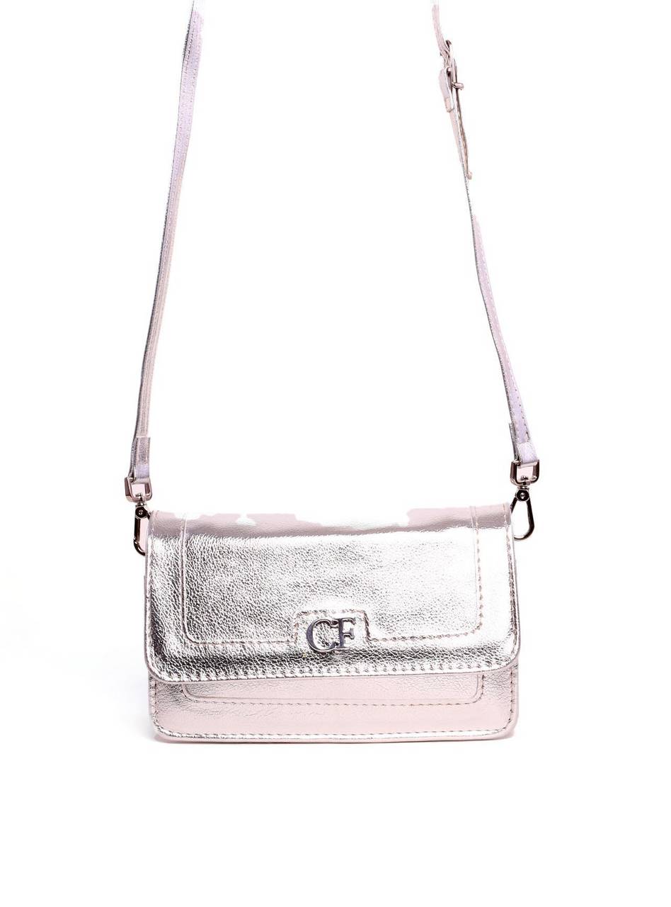 Bolsa Satchel Retangular Transversal - Prata BSI-6051 - PT