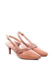 Scarpin Slingback com Fivelas Laterias - Nude SDI-11737 - NU