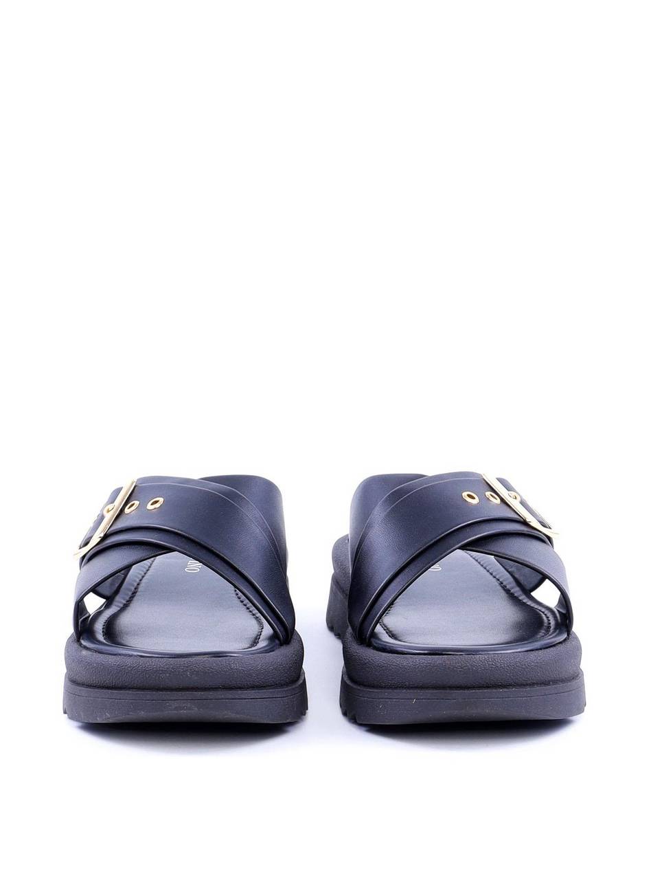 Sandália Flatform com Tiras Cruzadas - Preta SDI-11726 - PR