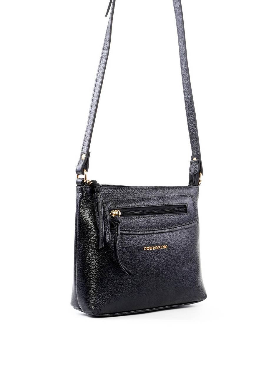 Bolsa Tote Transversal com Bolso Frontal - Preta BSI-6459 - PR
