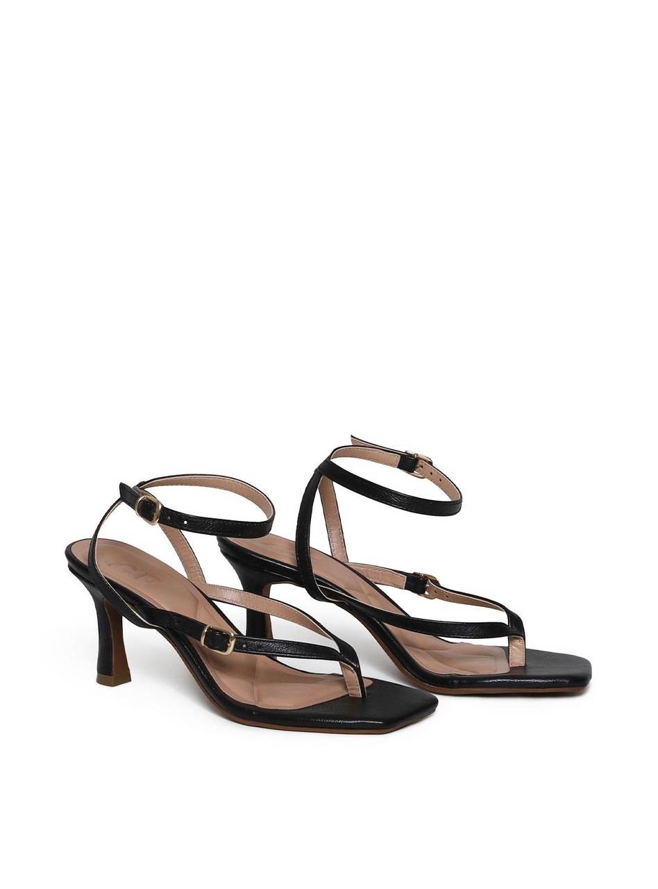 Sandália Feminina Couro Salto Fino - Preta   SDI-11648 - PR