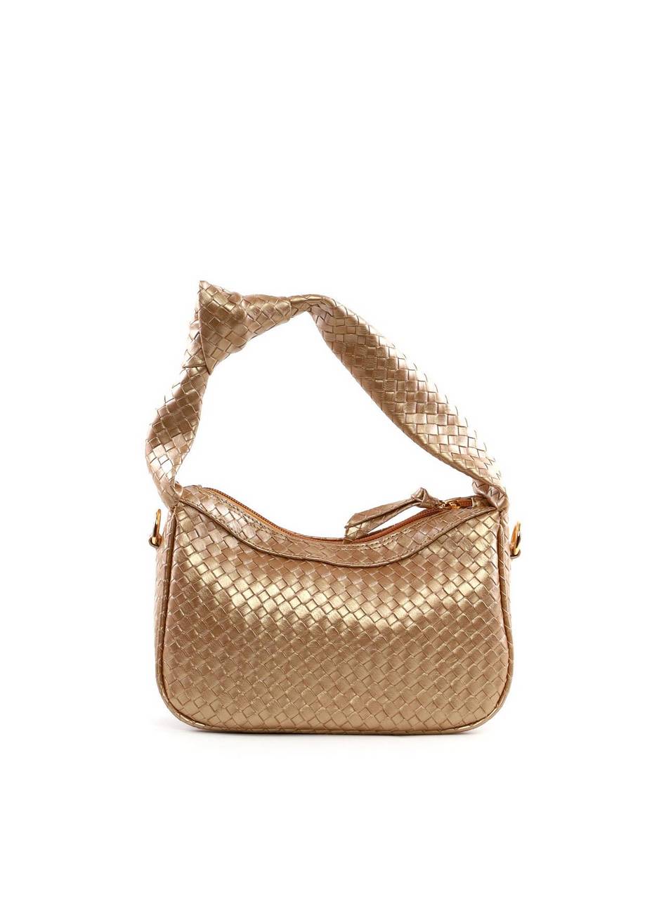 Bolsa Hobo Tressê com Nó na Alça - Ouro BSI-6395 - AU