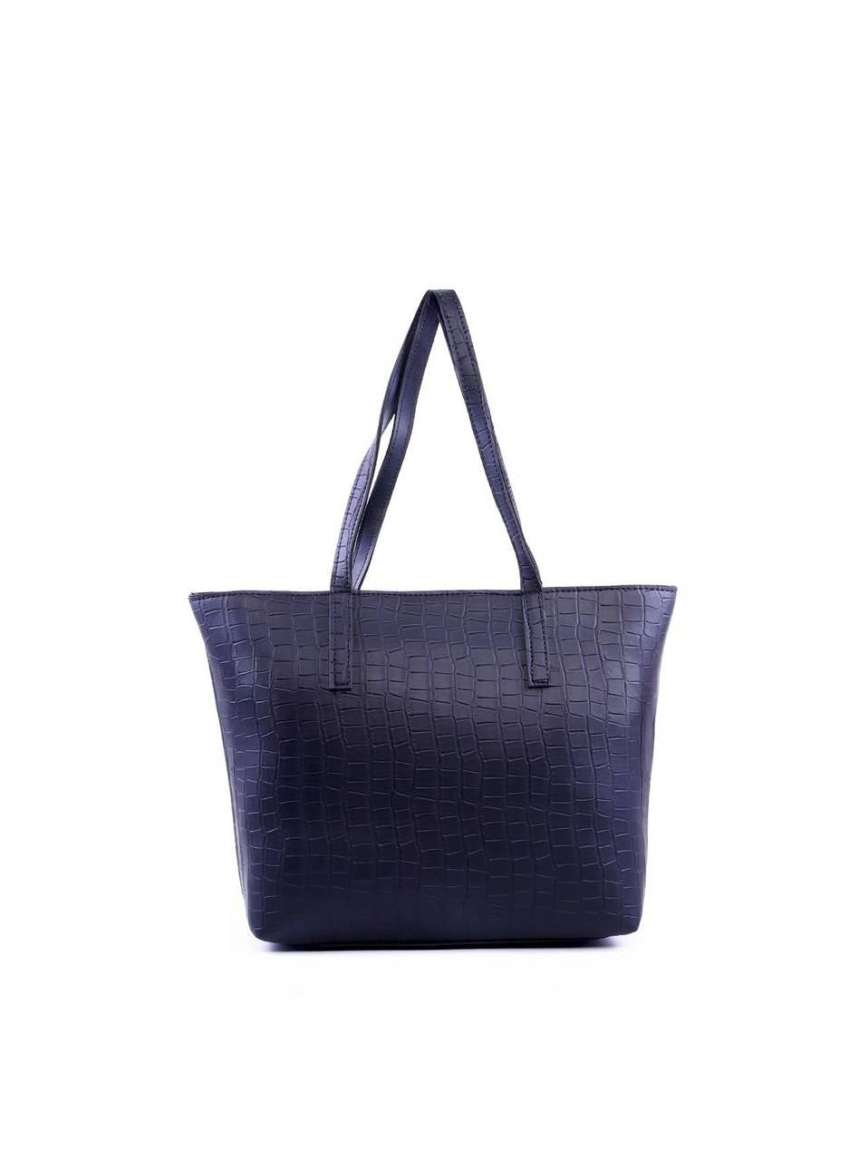 Bolsa Tote Tiracolo com Texturas - Preta BSI-5972 - PR