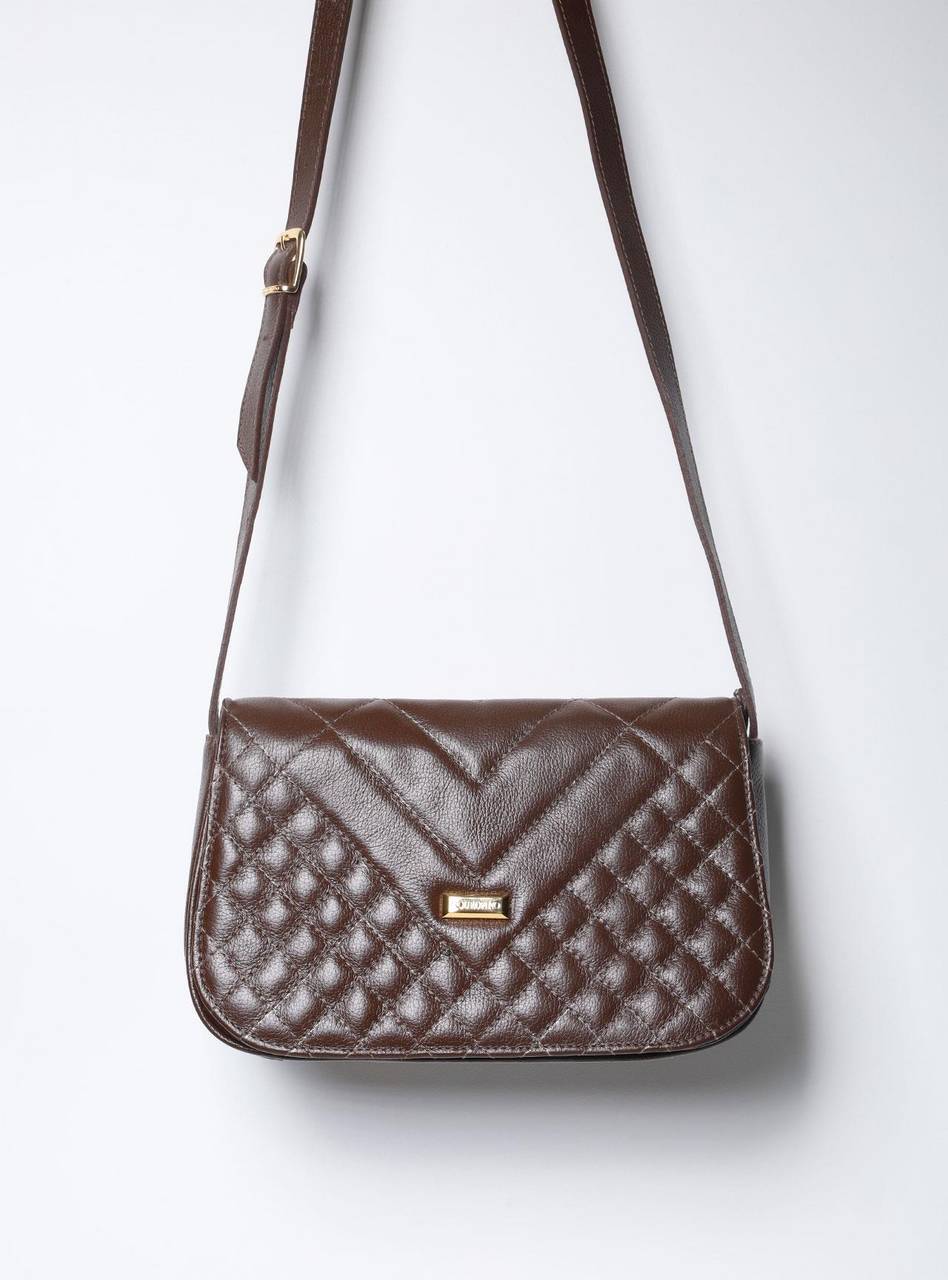 Bolsa Saddle Couro Pequena Transversal - Cacau BSI-5837 - CA
