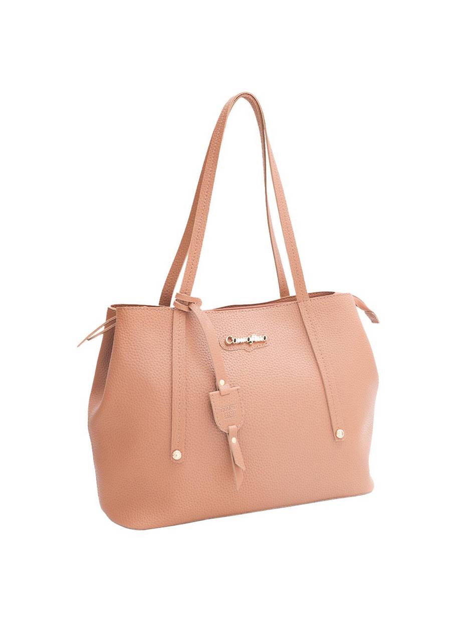 Bolsa Shopper Média Tiracolo Zíper Puxador Nude BSI-5173 - NU