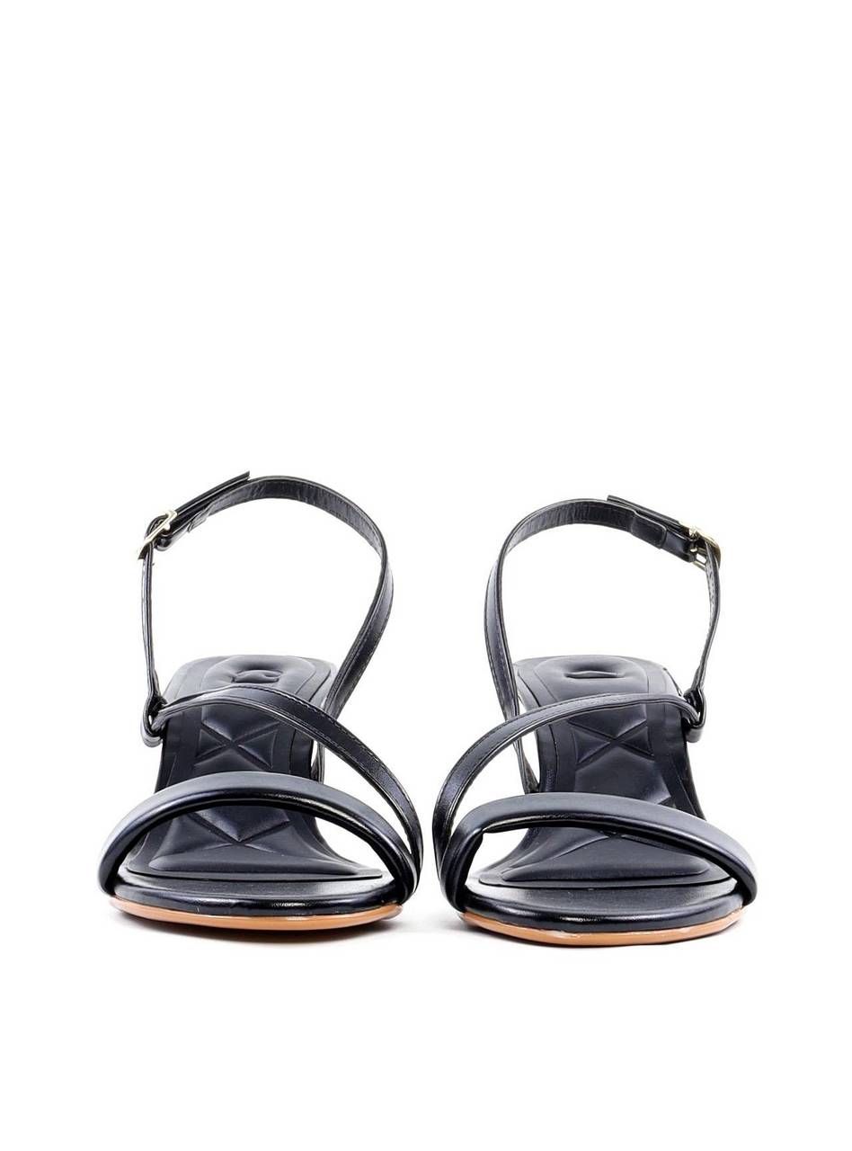 Sandália com Salto Dourado e Tira Lateral - Preta SDI-11900 - PR