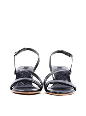 Sandália com Salto Dourado e Tira Lateral - Preta SDI-11900 - PR