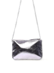 Bolsa Transversal Pequena 3 Divisórias - Prata BSI-6405 - PT