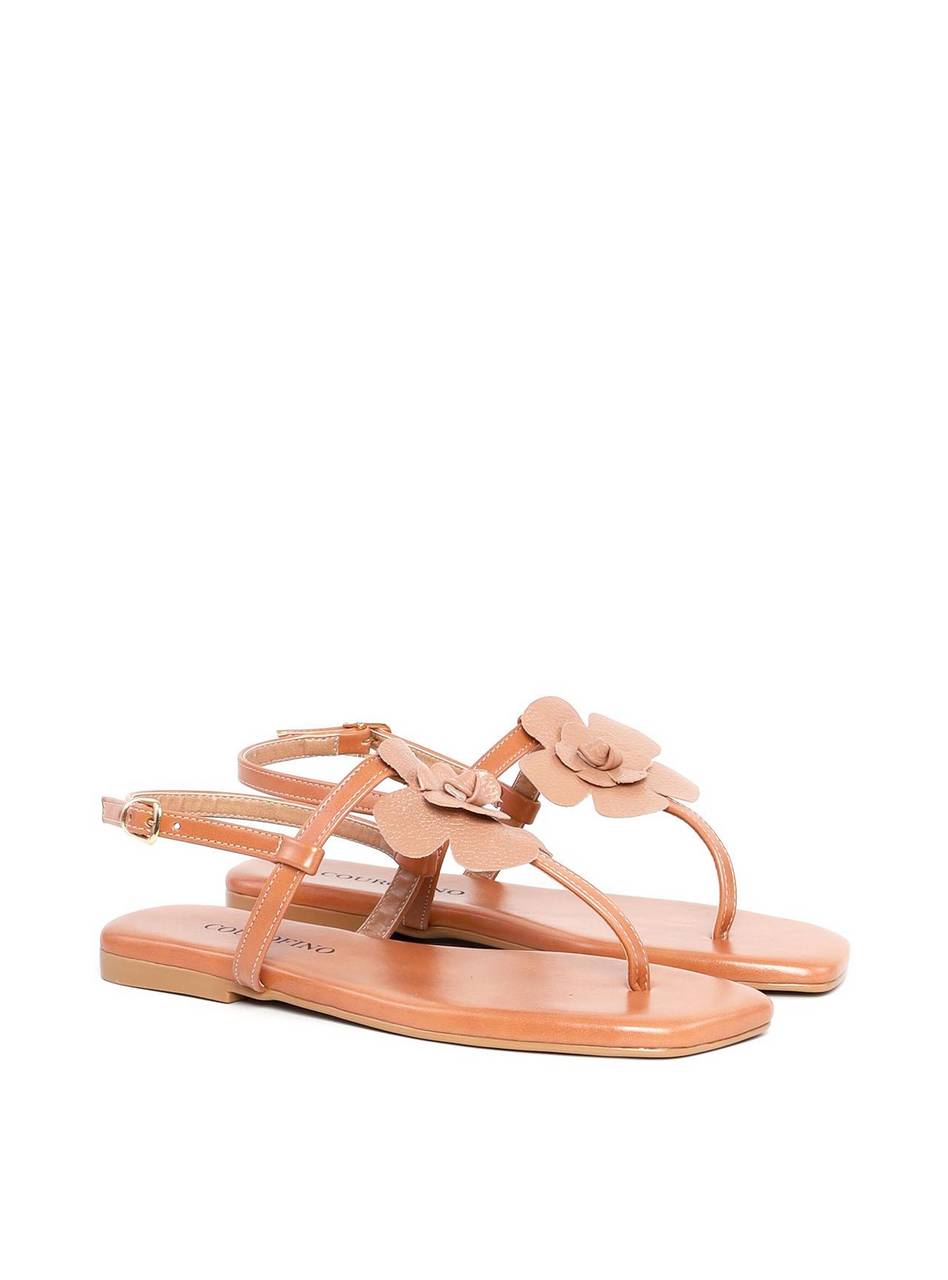 Rasteira de Dedo com Fivela e Flor - Nude SDI-11847 - NU