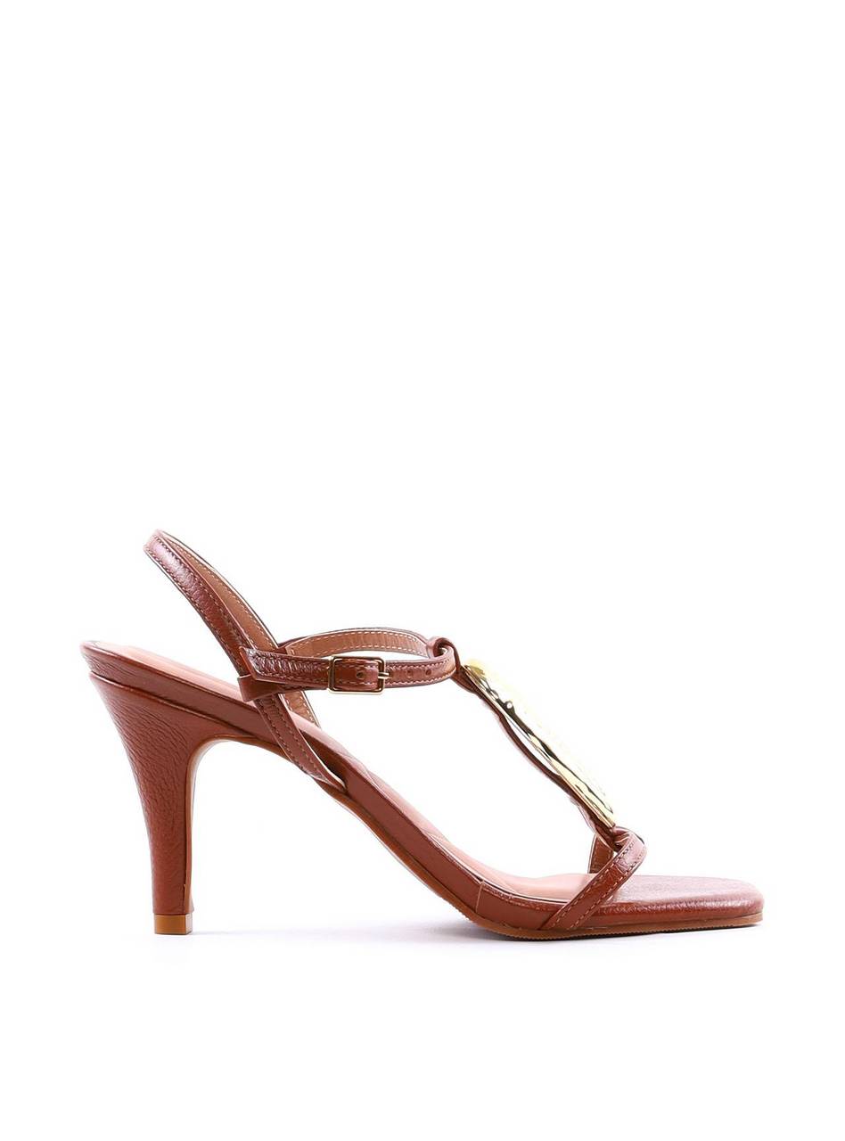 Sandália com Salto Alto e Detalhe Orgânico - Castor SDI-12068 - CS