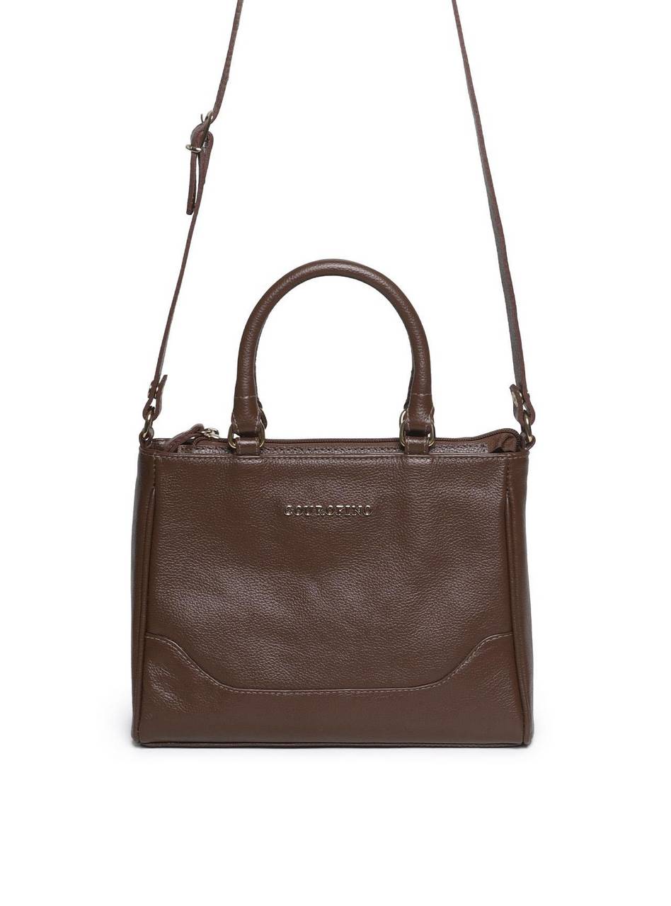 Bolsa Tote Couro Média Transversal Cacau BSI-5893 - CA