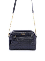 Bolsa Baú Transversal com Costuras - Preta BSI-6106 - PR