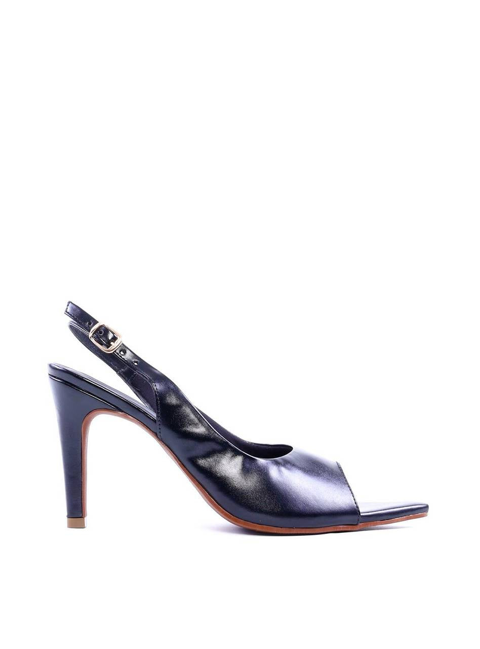 Sandália Peep Toe Bico Folha Salto Fino - Preta SDI-11992 - PR