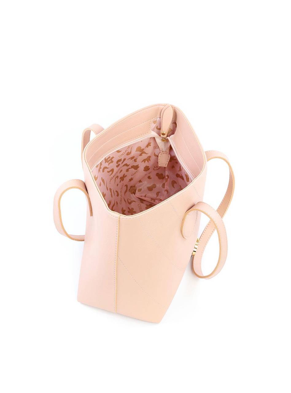 Bolsa Shopper Tiracolo Lisa em Sintético com Costuras - Nude BSI-6184 - NU