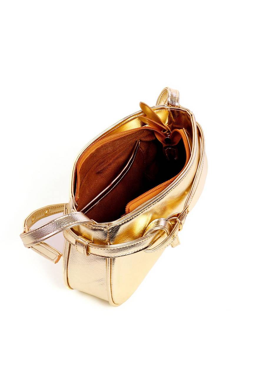 Bolsa Baguette com Detalhe de Cinto - Ouro BSI-6151 - AU