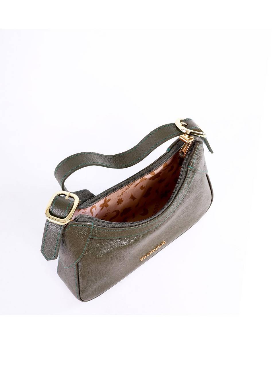 Bolsa Baguete com Fivelas Laterais - Verde BSI-6353 - VD