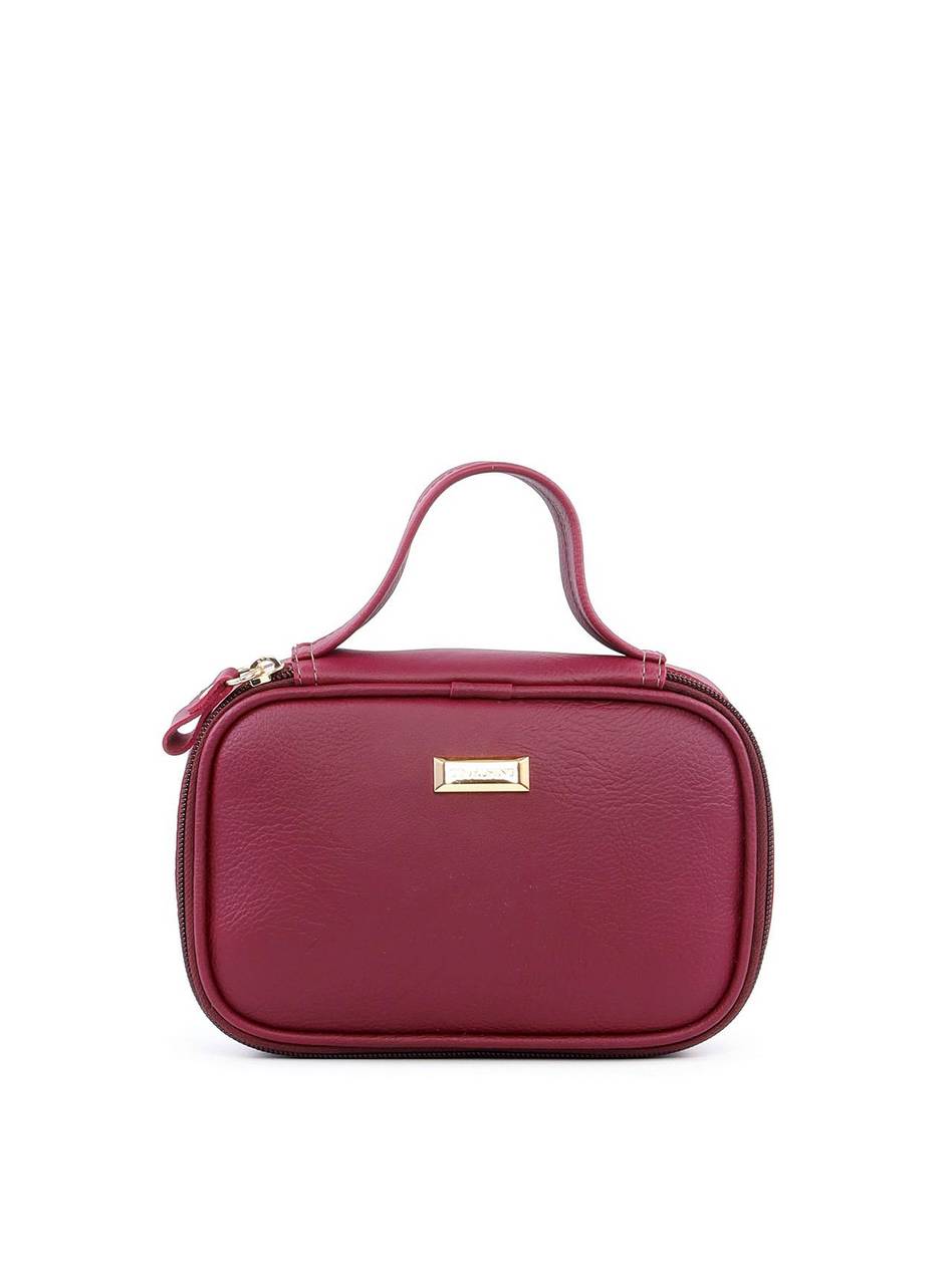 Necessaire Quadrada com Alça de Mão - Vinho NSI-158 - VI