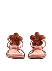 Sandália Salto Bloco Enfeite Flor - Castor SDI-12034 - CS