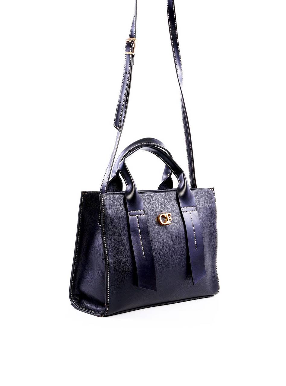 Bolsa Tote Quadrada Detalhe de Costuras - Preta BSI-6260 - PR