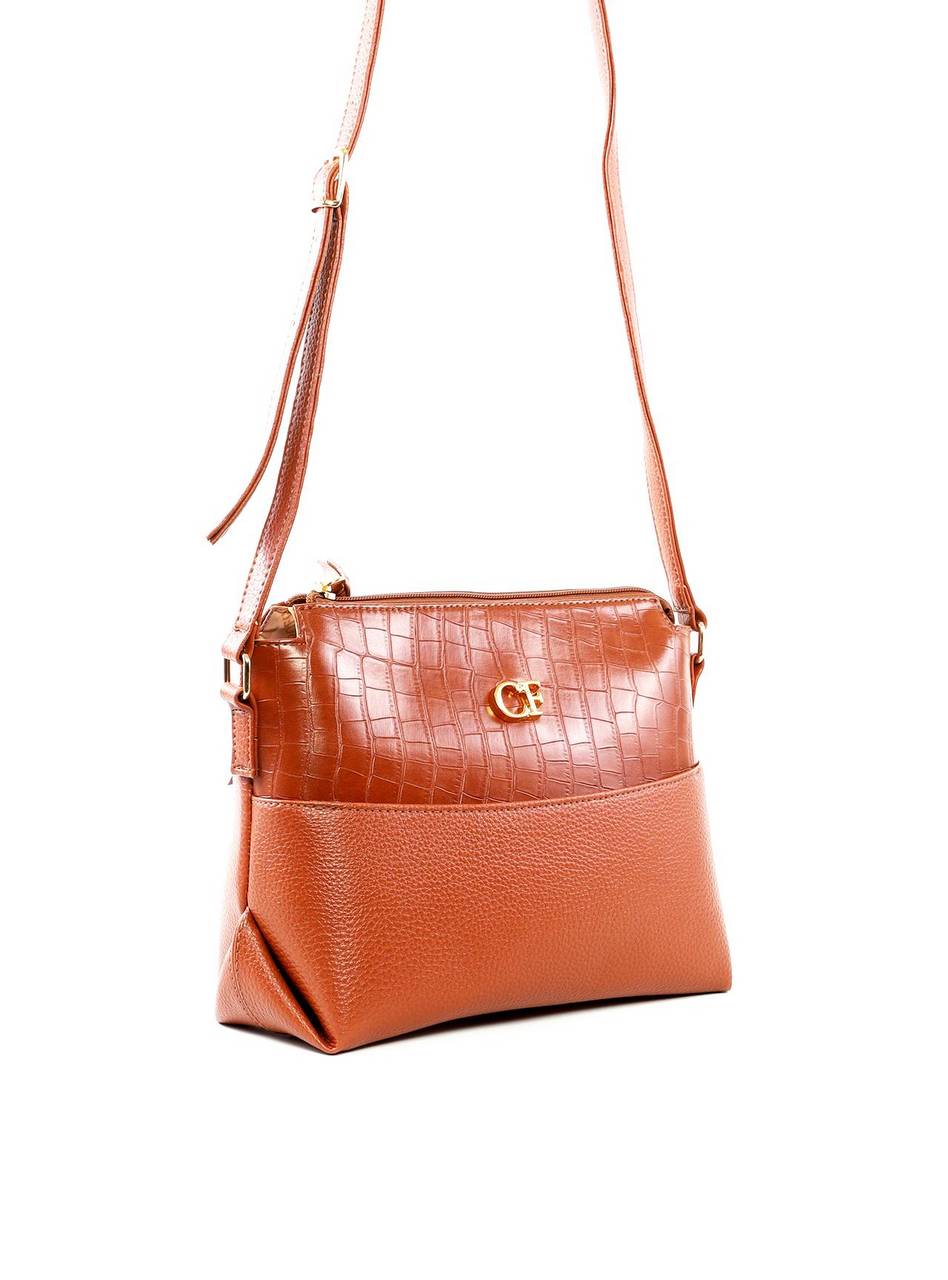 Bolsa Transversal Média com Detalhe Croco - Castor BSI-6488 - CS