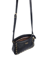 Bolsa Clutch Couro Pequena Transversal Preta BSI-5873 - PR