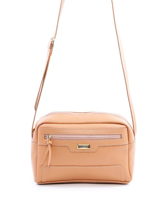 Bolsa Bag Transversal com Bolso Frontal - Nude BSI-6052 - NU
