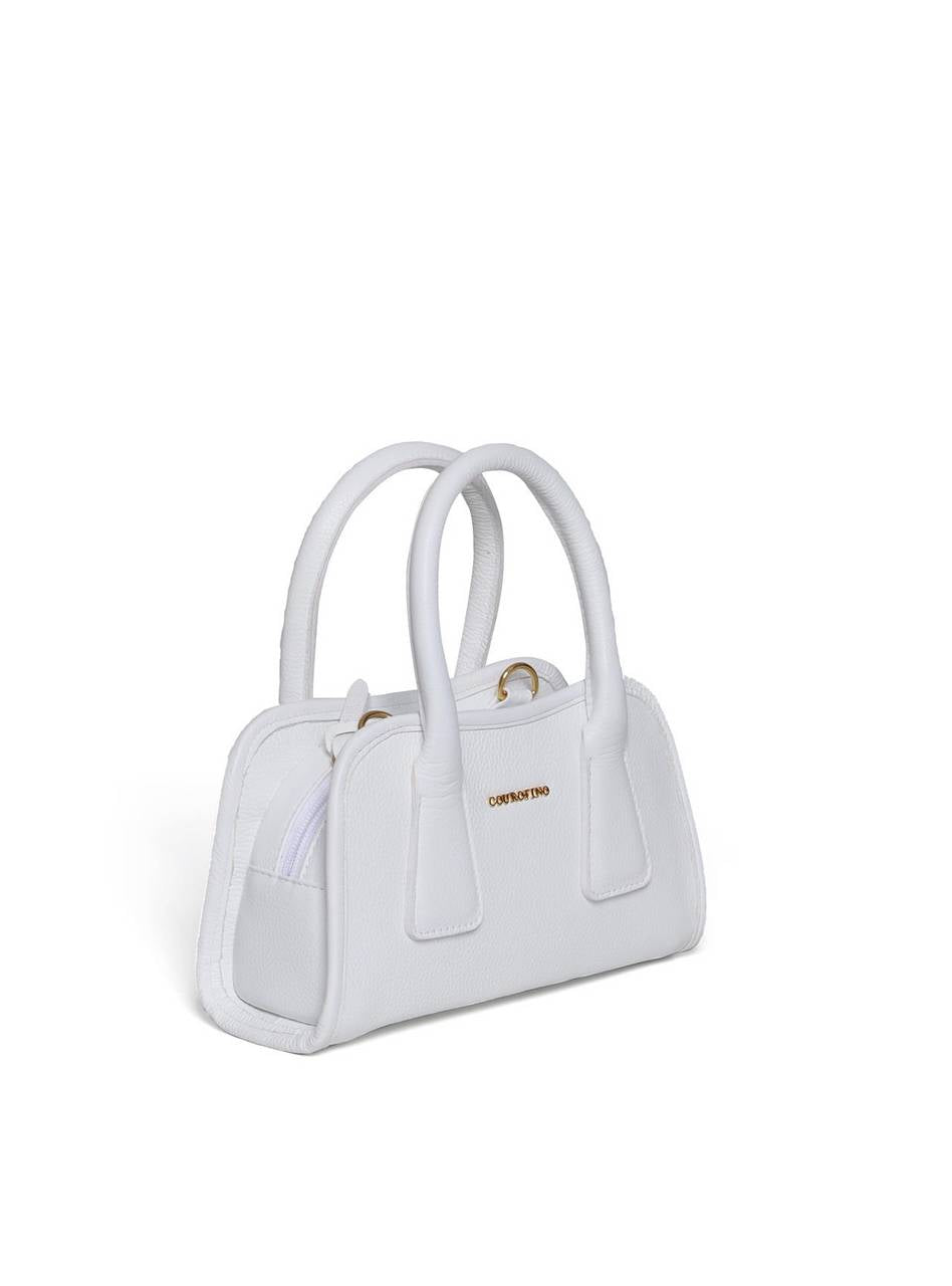 Bolsa Tote Tiracolo Costura Geométrica Branca  BSI-5985 - BR