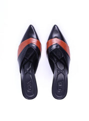 Mule Salto Fino com Recorte Geométrico - Preta SDI-12023 - PR