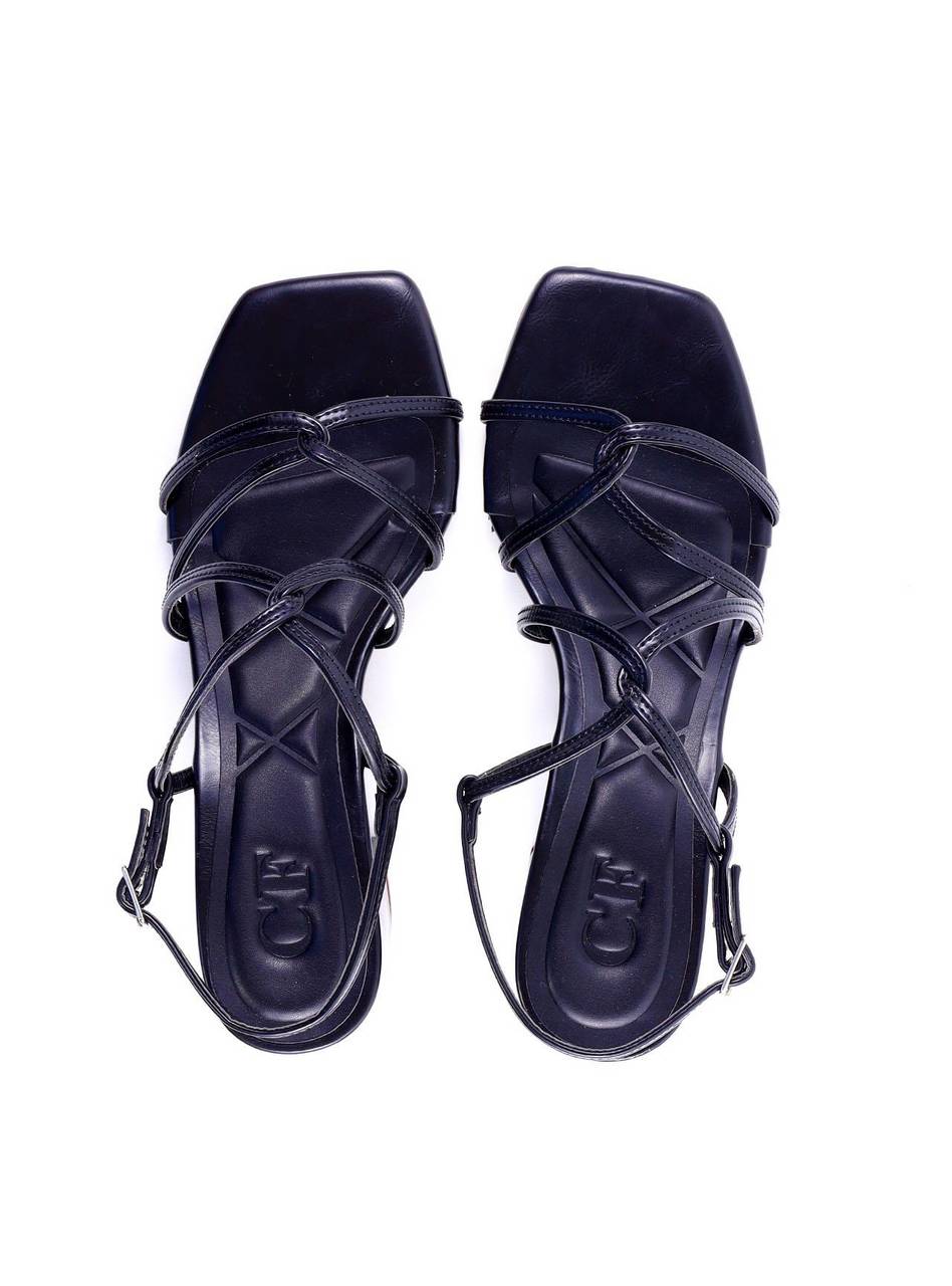 Sandália Bloco com Tiras Entrelaçadas - Preta SDI-11935 - PR
