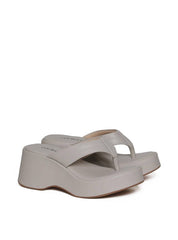 Tamanco Plataforma de Dedo com Detalhes de Costura - Cinza SDI-11663 - CZ
