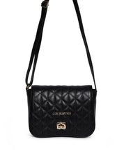 Bolsa Satchel Pequena Couro Tiracolo Preta BSI-5954 - PR