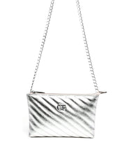 Bolsa Clutch em Matelassê com Alça de Corrente - Prata BSI-6270 - PT