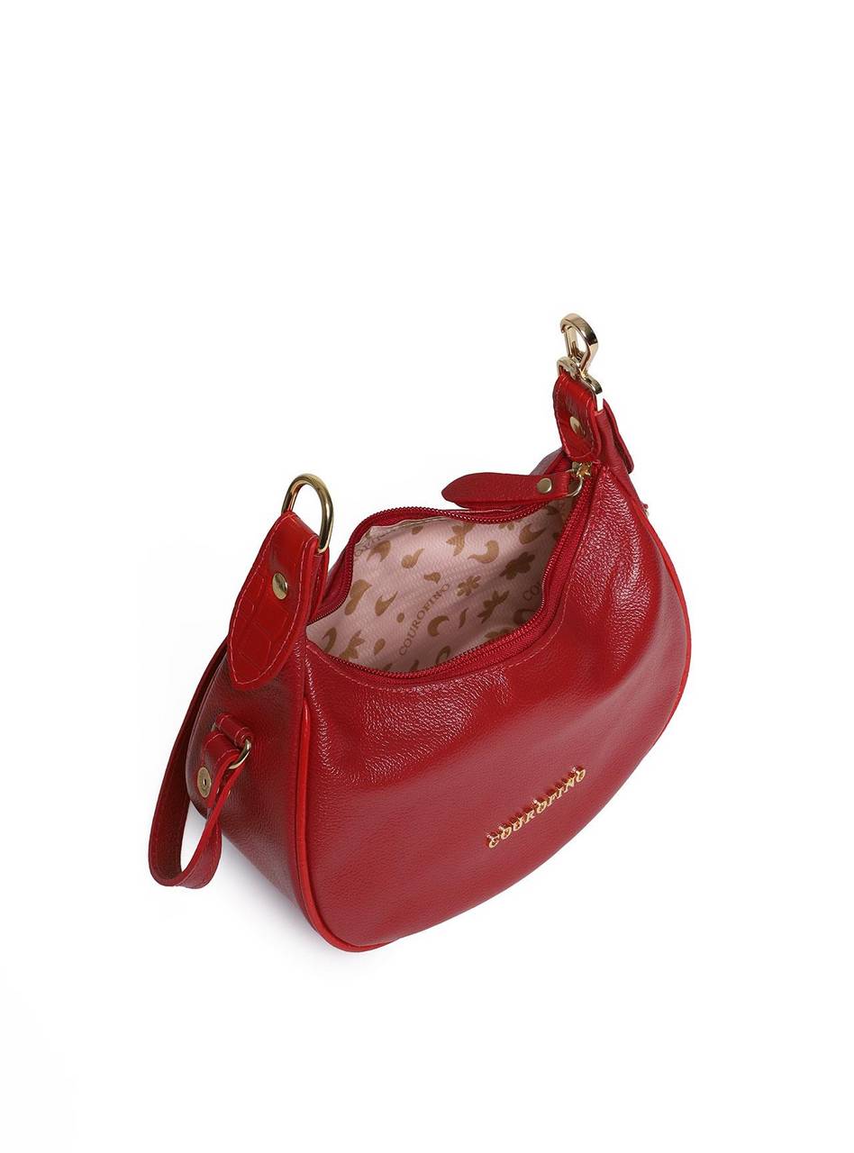 Bolsa Feminina Hobo Couro Pequena Vermelha BSI-5937 - VE