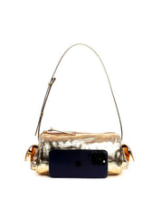 Bolsa Baguete Pequena com Bolsos Laterais - Ouro BSI-6447 - AU