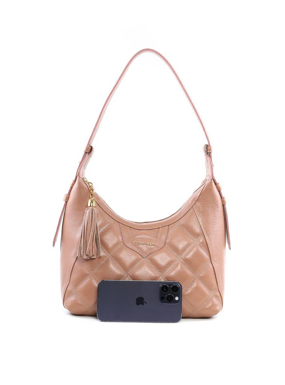 Bolsa Hobo Grande com Detalhe Matelassê e Barbicacho BSI-6486 - NU