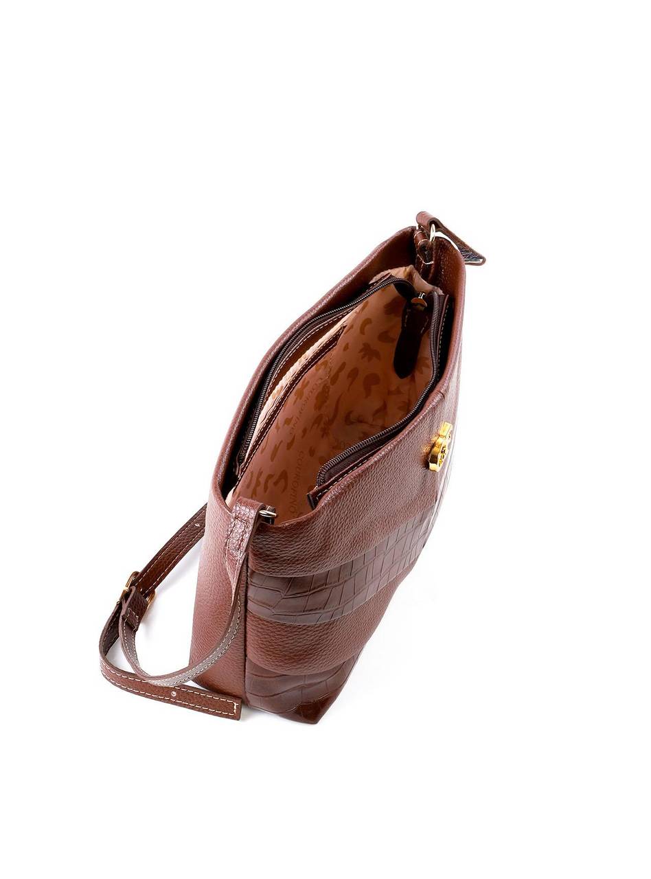 Bolsa Tote Transversal com Recortes em V - Cacau BSI-6435 - CA