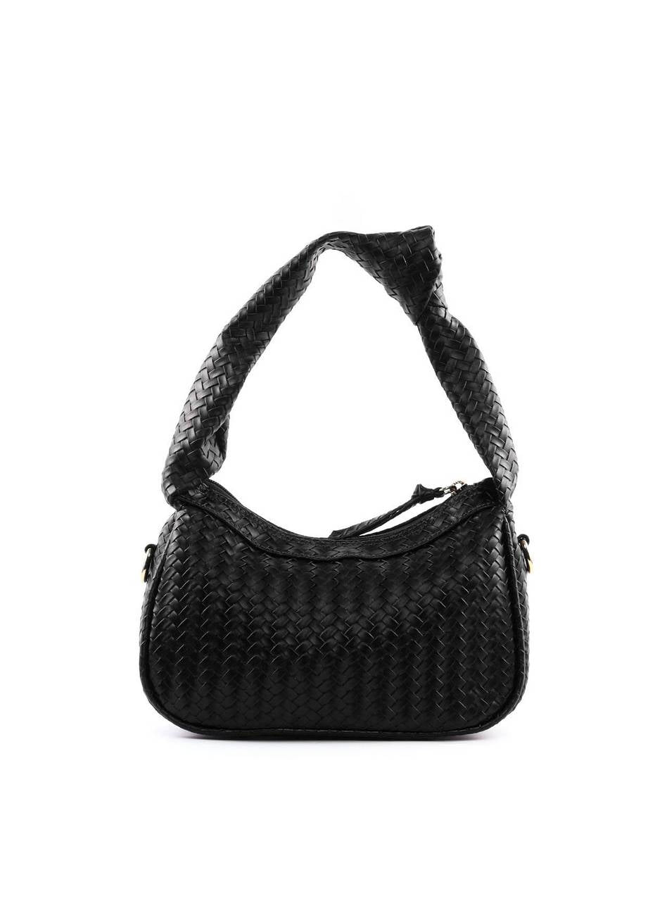 Bolsa Hobo Tressê com Nó na Alça - Preta BSI-6395 - PR