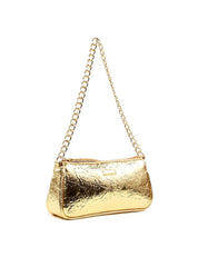 Bolsa Baguette em Tressê Pequena - Ouro BSI-6236 - AU