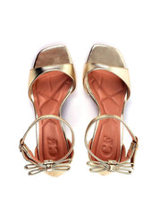 Sandália Salto Fino com Laço Traseiro - Ouro SDI-11746 - AU