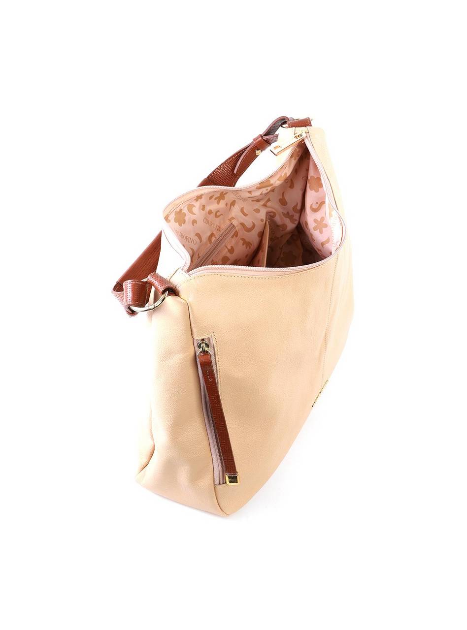 Bolsa Hobo Grande com Bolsos Frontais - Nude BSI-6468 - NU