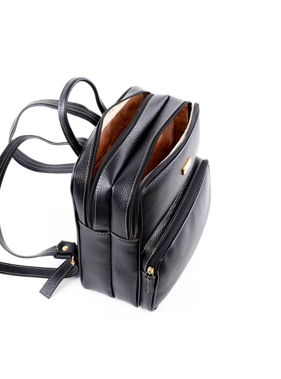 Mochila Feminina Quadrada com Duas Divisórias - Preta MEI-466 - PR