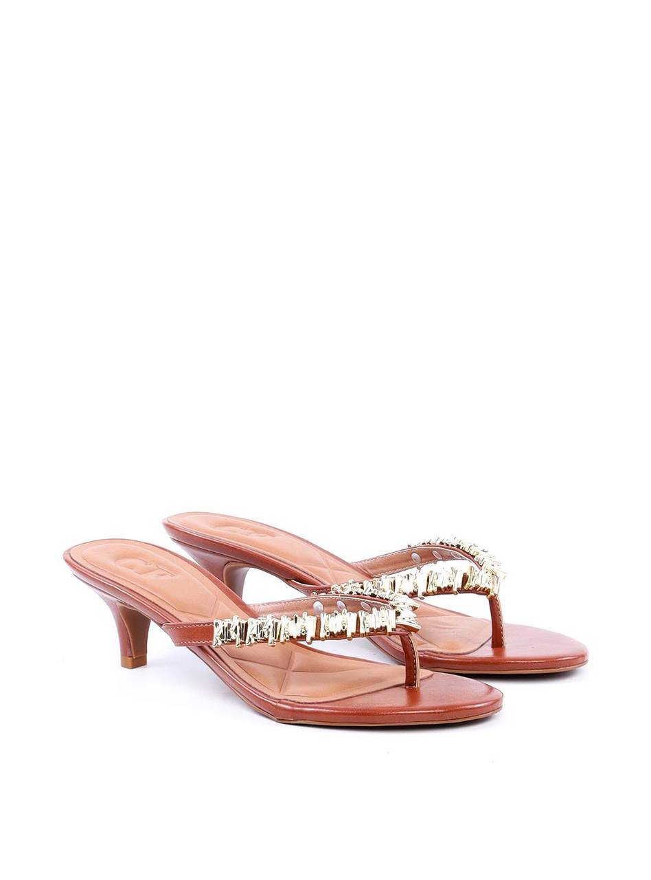 Tamanco Salto Kitten com Detalhes Dourados - Castor SDI-11776 - CS