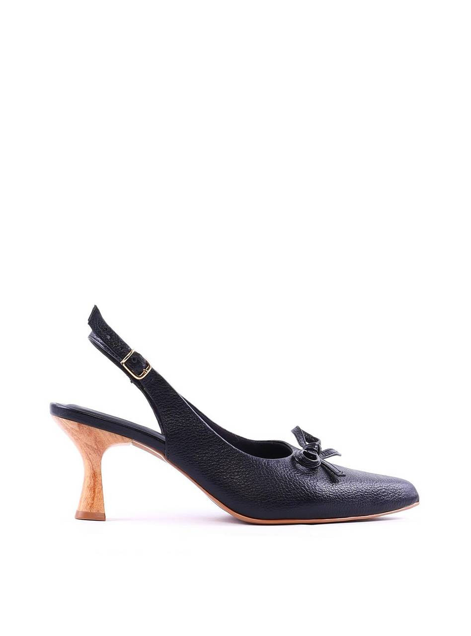 Scarpin Slingback com Detalhe de Laço - Preta SDI-12002 - PR