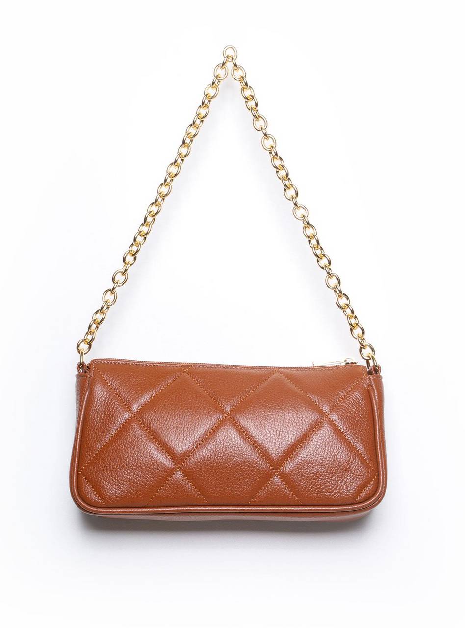 Bolsa Baguete Pequena Couro Tiracolo Castor BSI-5872 - CS