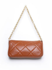 Bolsa Baguete Pequena Couro Tiracolo Castor BSI-5872 - CS