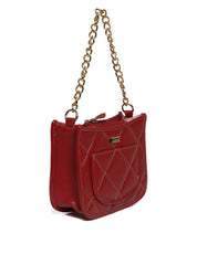 Bolsa Clutch Transversal Matelasse com Corrente - Vermelha BSI-5887 - VE